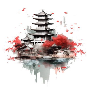 Capa Para iPhone 11 Pintura da paisagem chinesa