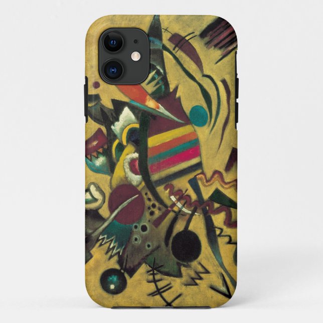 Capa Para iPhone 11 Pintura de Canvas de Pontos Kandinsky (Verso)
