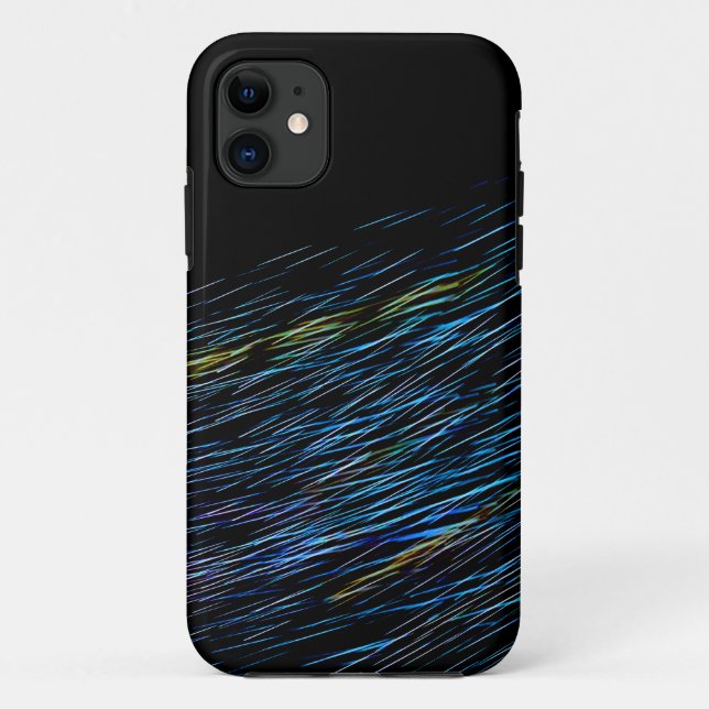 Capa Para iPhone 11 Pintura de Luz Azul Turquesa 1 (Verso)
