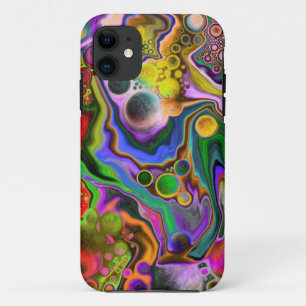 Capa Para iPhone 11 Pintura digital colorida de arte fluída