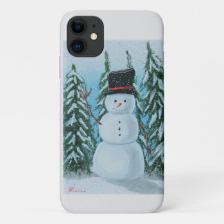 Capa Para iPhone 11 pintura digital snowman