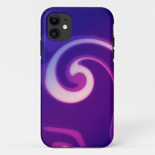 Capa Para iPhone 11 Pintura em espiral roxa