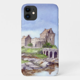 Capa Para iPhone 11 Pintura em Watercolor no castelo Eilean Donan