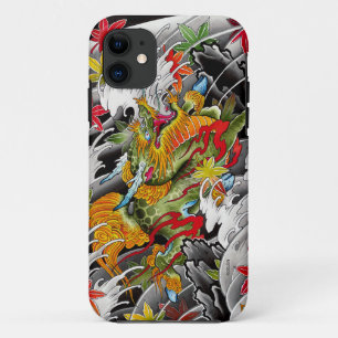 Capa Para iPhone 11 Pintura japonesa da aguarela da arte do tatuagem