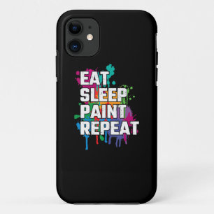 Capa Para iPhone 11 Pintura   Tinta do Sono Repetir Pintura Engraçada