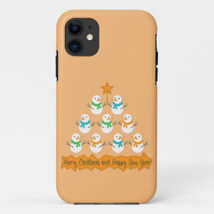 Capa Para iPhone 11 Pirâmide de árvores de Natal feita de neve do xmas