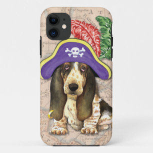 Capa Para iPhone 11 Pirata de Basset Hound
