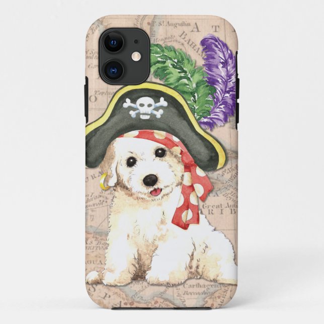 Capa Para iPhone 11 Pirata de Bichon Frise (Verso)