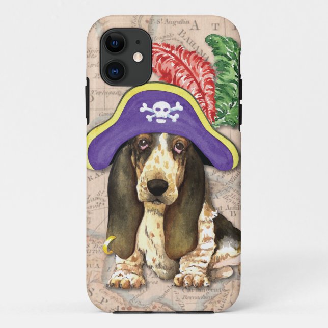 Capa Para iPhone 11 Pirata de Hound Basset (Verso)