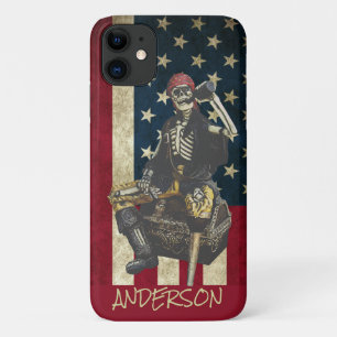 Capa Para iPhone 11 Pirata Personalizada de Esqueleto Americano