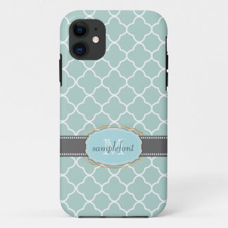 Capa Para iPhone 11 PixDezines exibe a cor de fundo/padrão quatrefoil