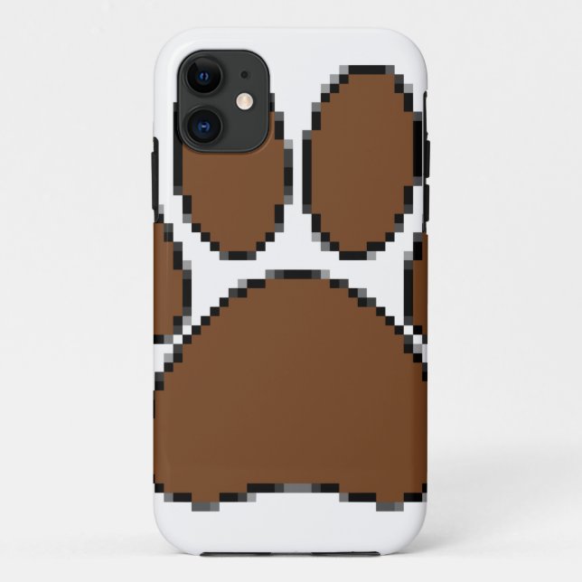 Capa Para iPhone 11 Pixel Dog Paw Print (Verso)