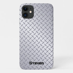Capa Para iPhone 11 Placa de Diamante de Aço Brilhante Personalizada