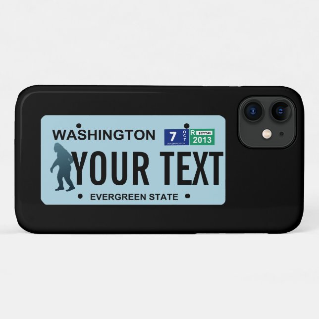 Capa Para iPhone 11 Placa de Licença de Washington Sasquatch (Verso (horizontal))