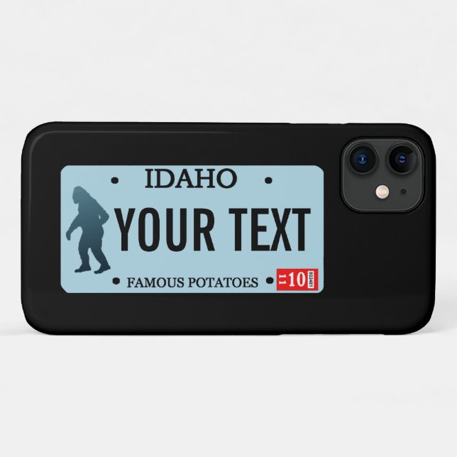 Capa Para iPhone 11 Placa de Licença Idaho Sasquatch (Verso (horizontal))