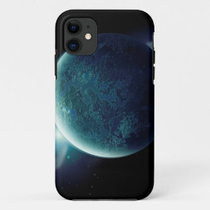 Capa Para iPhone 11 planeta verde no universo com aura e estrelas