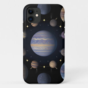 Capa Para iPhone 11 Planetas do Sistema Solar Organizados no Espaço