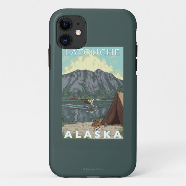 Capa Para iPhone 11 Plano de Bush & pesca - Latouche, Alaska (Verso)