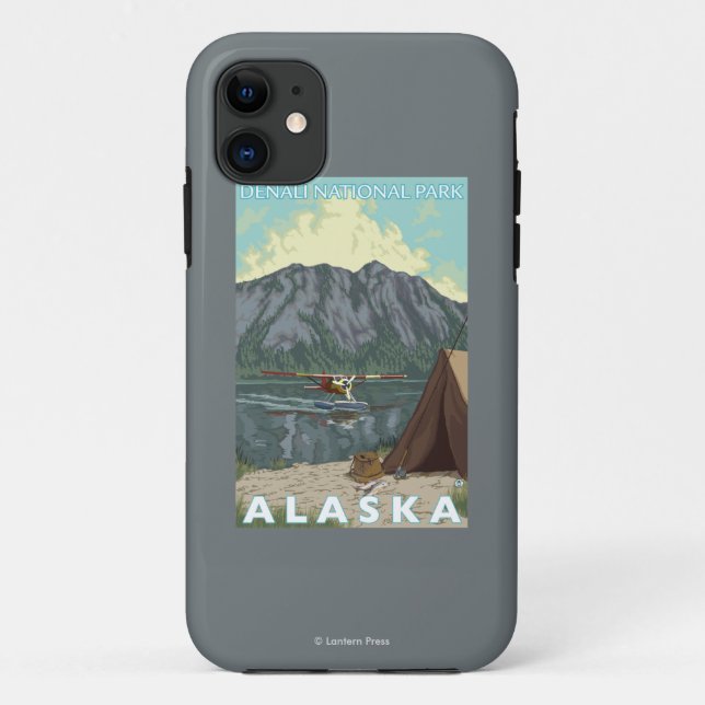Capa Para iPhone 11 Plano de Bush & pesca - parque nacional de Denali, (Verso)