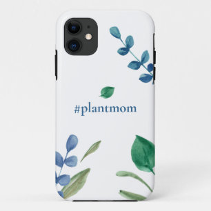 Capa Para iPhone 11 Planta mãe aquarela folhas folhagem verde