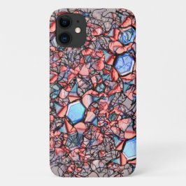Capa Para iPhone 11 Plor virtual entalhada nas cores azul e salmão