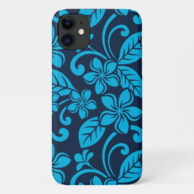 Capa Para iPhone 11 PLUMÉRIA ISLAND (azul x 2) (Verso)