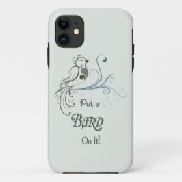 Capa Para iPhone 11 Pnha um pássaro sobre ele