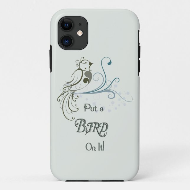 Capa Para iPhone 11 Pnha um pássaro sobre ele (Verso)