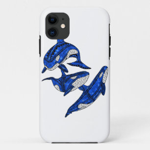 Capa Para iPhone 11 Pod De 3 Orcas Tribais