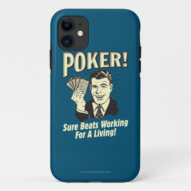 Capa Para iPhone 11 Poker: Batidas Trabalhando para a Vida (Verso)
