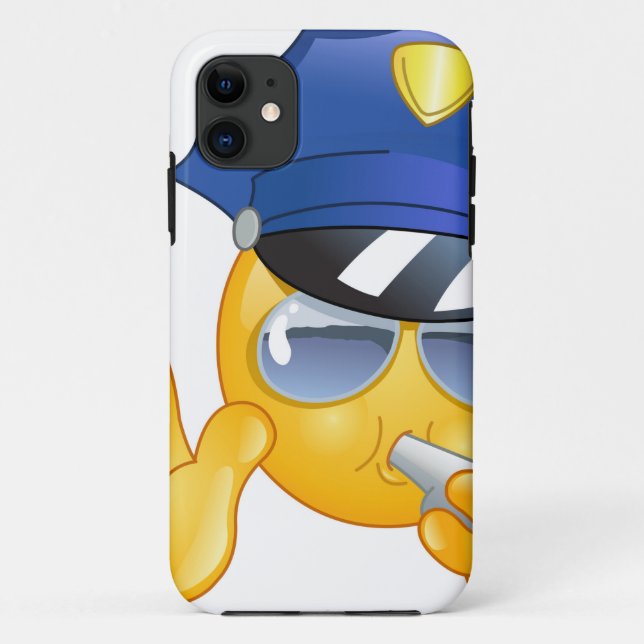 Capa Para iPhone 11 polícia emoji (Verso)