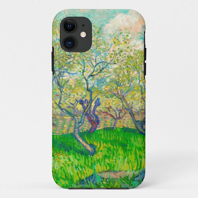 Capa Para iPhone 11 Pomar Vincent van Gogh em Blossom (Verso)