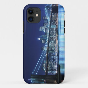 Capa Para iPhone 11 Ponte Brooklyn e Linha do Skyline Manhattan à noi