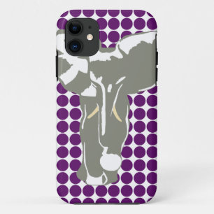 Capa Para iPhone 11 Ponto do safari da violeta africana com elefante