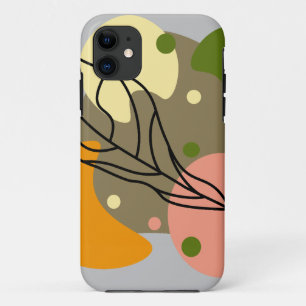 Capa Para iPhone 11 Pontos de abstrato interessantes com folhas