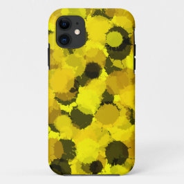 Capa Para iPhone 11 Pontos de girassol abstrato art círculos castanhos
