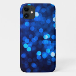 Capa Para iPhone 11 Pontos luminosos azuis abstrato