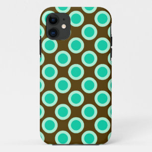 Capa Para iPhone 11 Pontos retrorreflectores circulados, castanhos e t