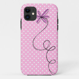 Capa Para iPhone 11 Pontos Rosa e Margarida