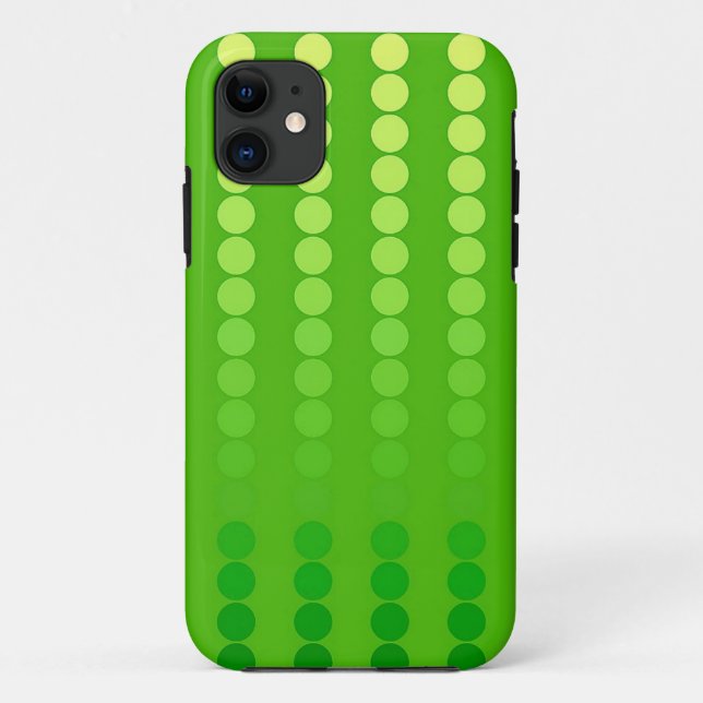 Capa Para iPhone 11 Pontos satíricos - tons de verde limão (Verso)
