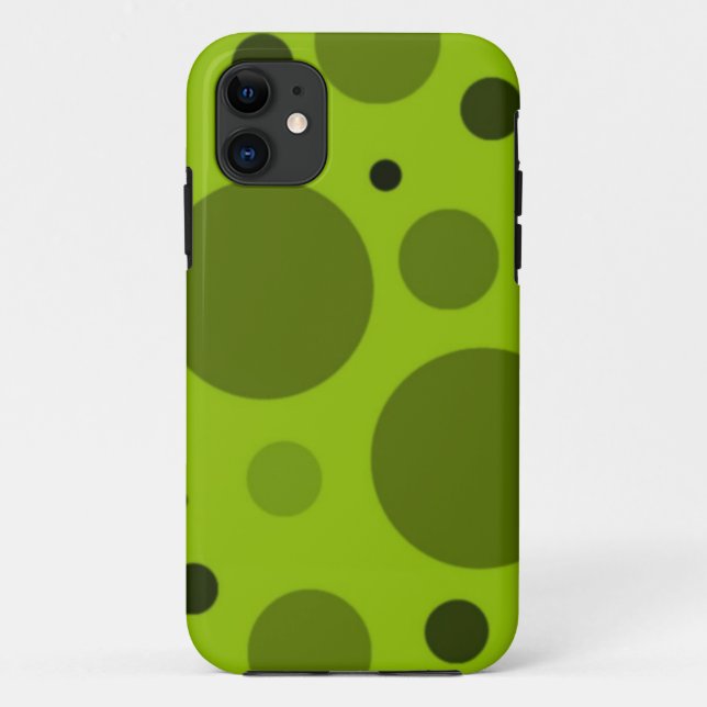 Capa Para iPhone 11 Pontos Verdes Retro (Verso)
