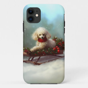 Capa Para iPhone 11 Poodle Natal neve inverno
