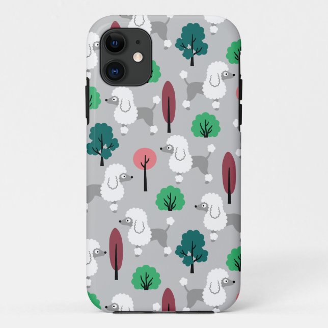 Capa Para iPhone 11 Poodle no parque (Verso)
