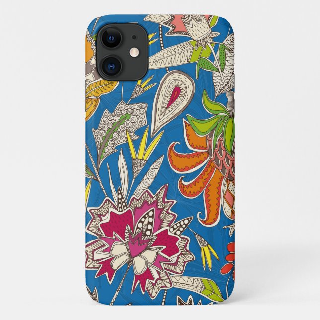 Capa Para iPhone 11 pop chintz azul (Verso)
