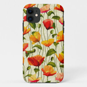 Capa Para iPhone 11 Poppies Brilhantes