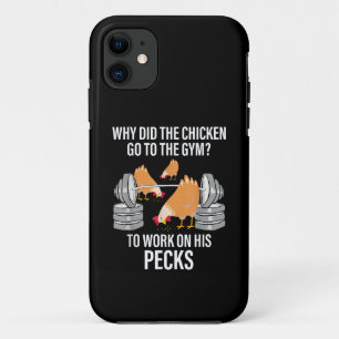 Capa Para iPhone 11 Por que o frango foi à academia Engraçado animal