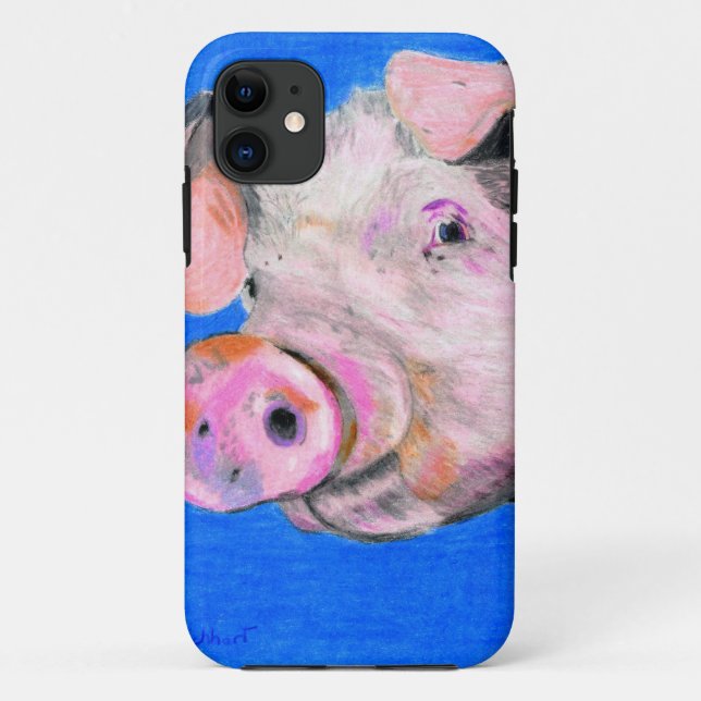Capa Para iPhone 11 Porco cor-de-rosa (Verso)