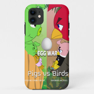 Capa Para iPhone 11 Porcos vs Aves Parte3. Guerra do ovo/paródia