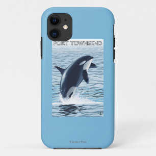 Capa Para iPhone 11 Port Townsend, Washington Orca Jumping