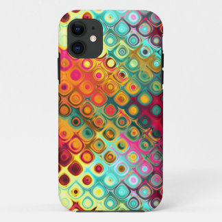 Capa Para iPhone 11 Portas do Arco-Íris Líquido Vermelho Abstrato Patt